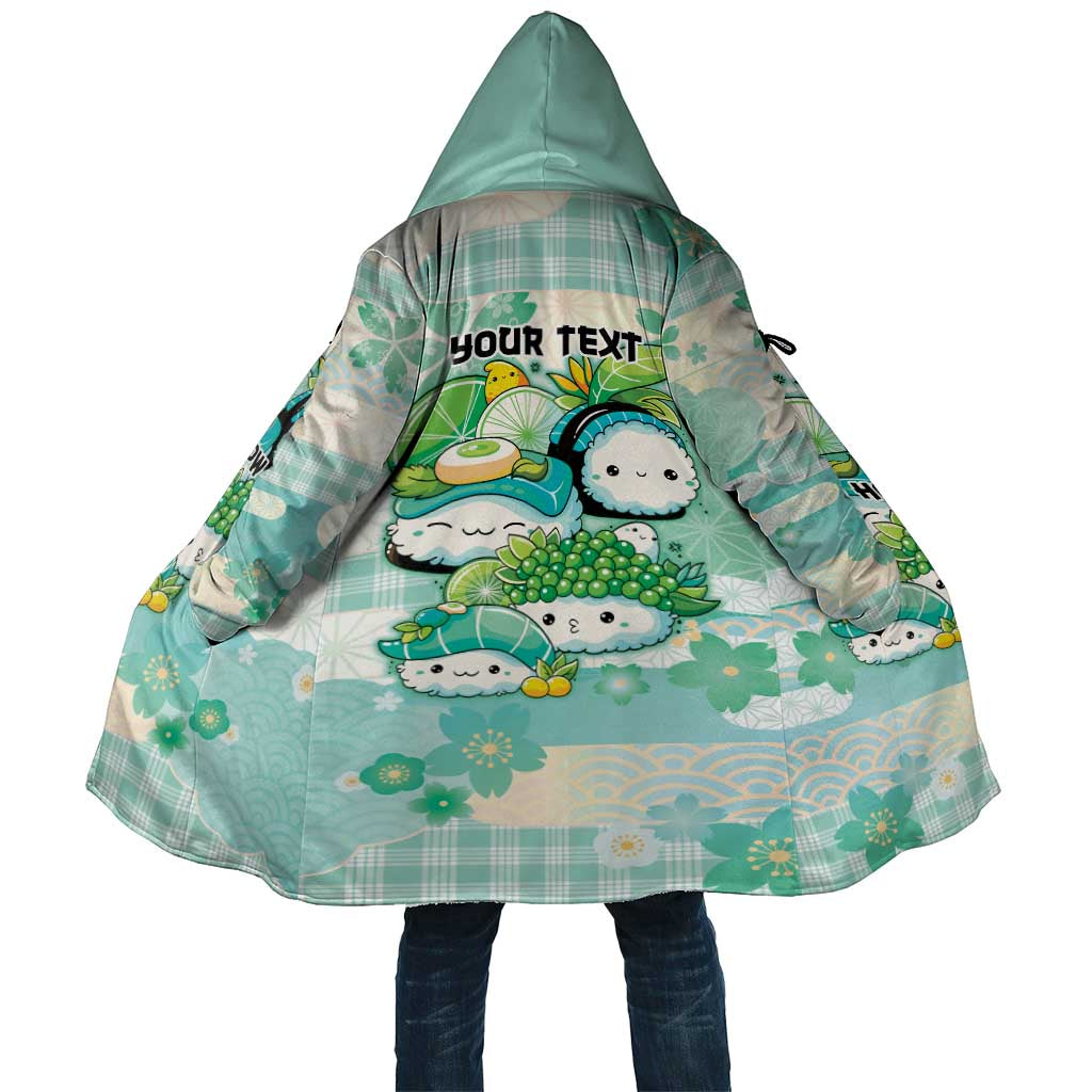 Personalized Japanese Kawaii Sushi Cloak Green Wagara Palaka This Is How I Roll - Polynesian Pride