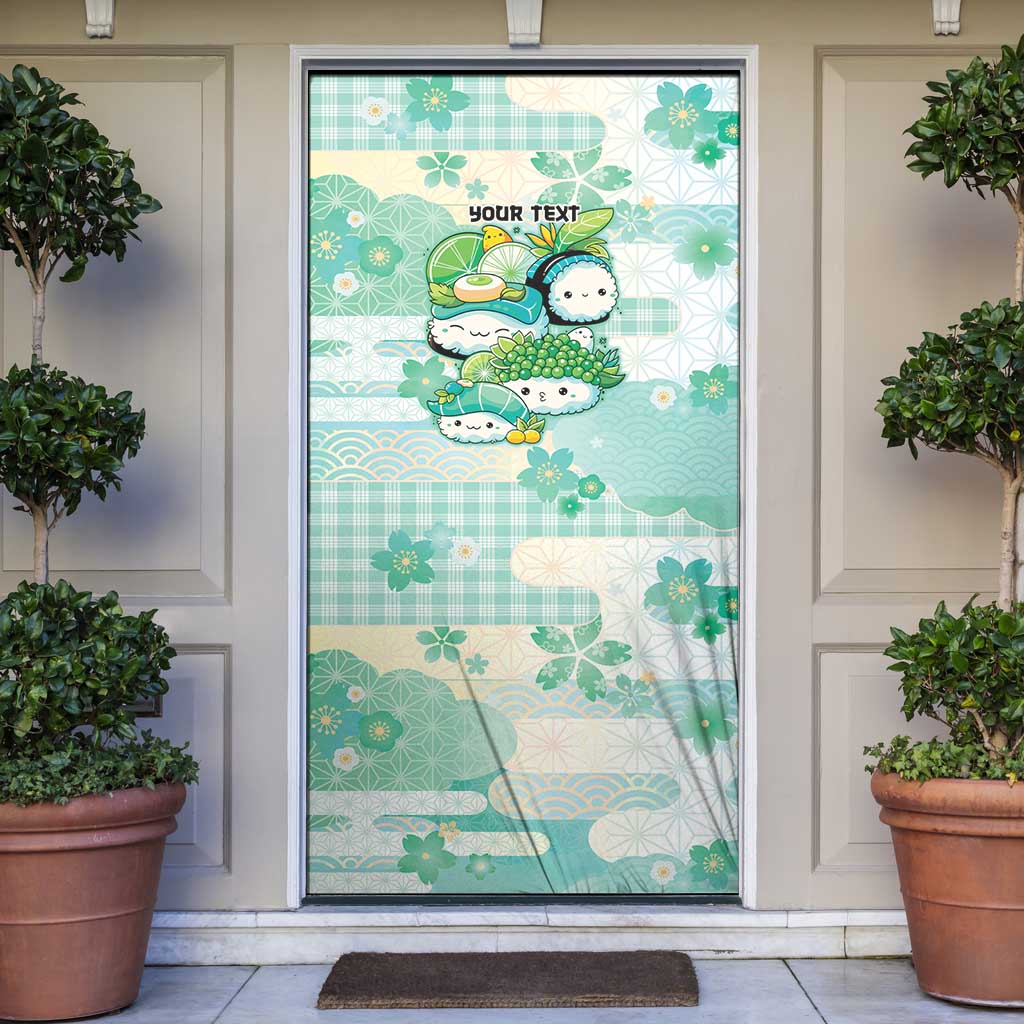 Personalized Japanese Kawaii Sushi Door Cover Green Wagara Palaka This Is How I Roll