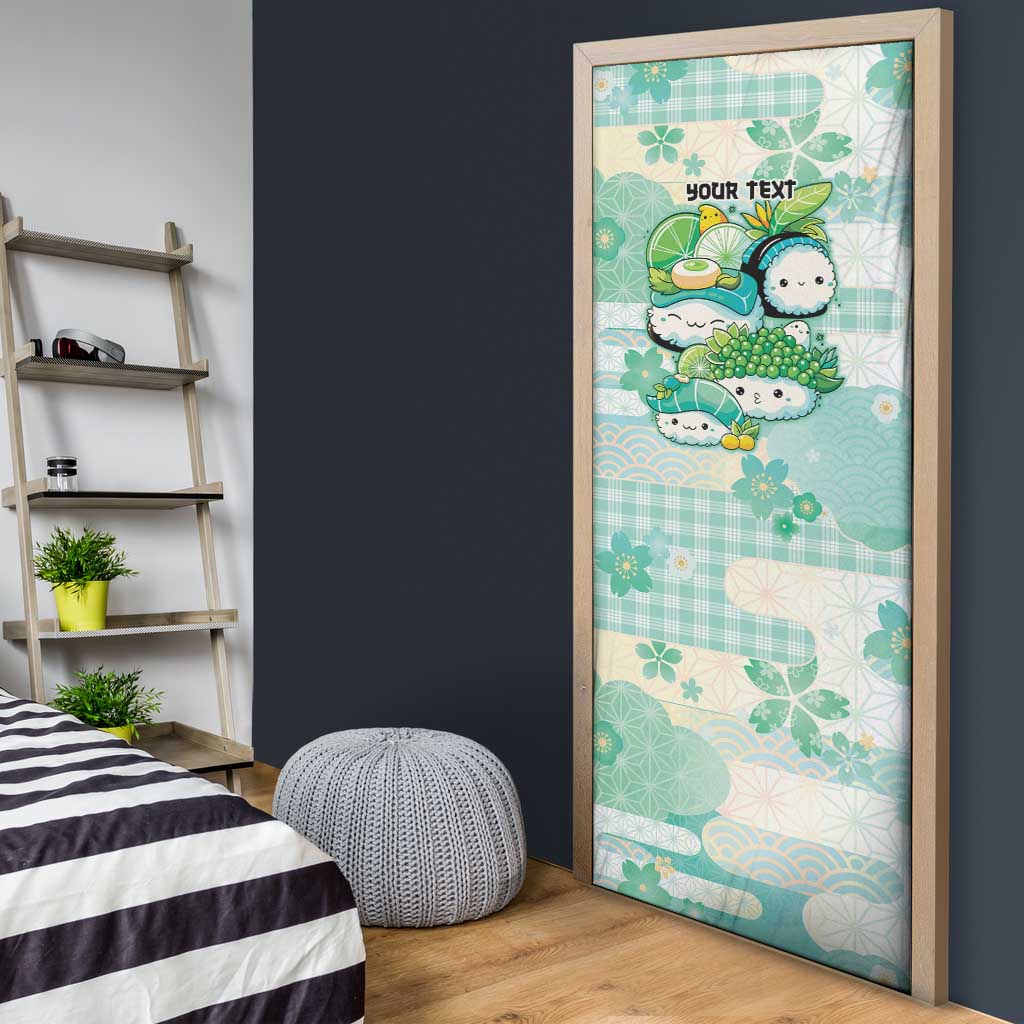 Personalized Japanese Kawaii Sushi Door Cover Green Wagara Palaka This Is How I Roll