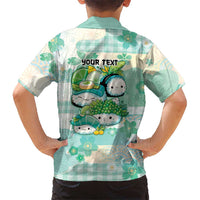 Personalized Japanese Kawaii Sushi Family Matching Puletasi and Hawaiian Shirt Green Wagara Palaka This Is How I Roll