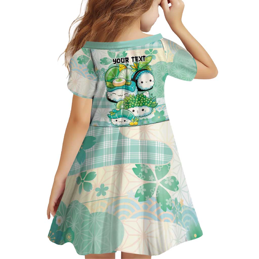 Personalized Japanese Kawaii Sushi Family Matching Puletasi and Hawaiian Shirt Green Wagara Palaka This Is How I Roll