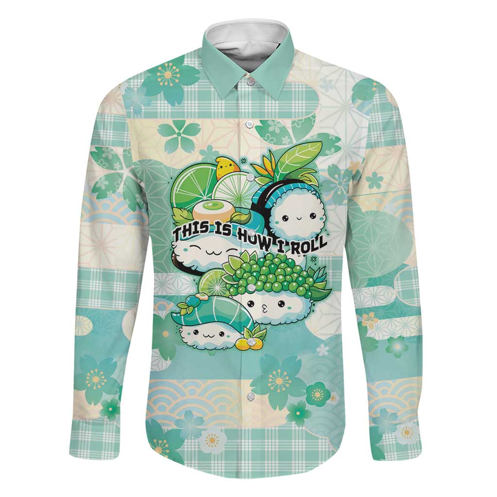 Personalized Japanese Kawaii Sushi Family Matching Puletasi and Hawaiian Shirt Green Wagara Palaka This Is How I Roll
