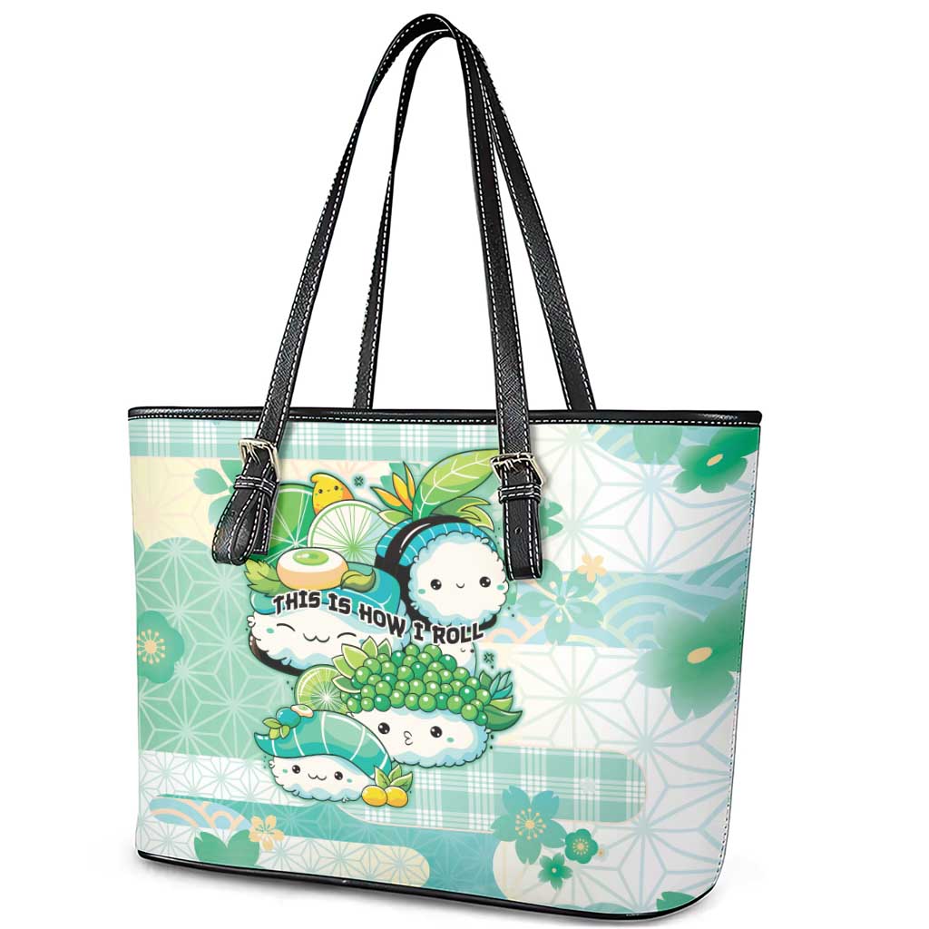 Japanese Kawaii Sushi Leather Tote Bag Green Wagara Palaka This Is How I Roll