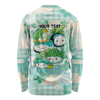 Personalized Japanese Kawaii Sushi Long Sleeve Shirt Green Wagara Palaka This Is How I Roll