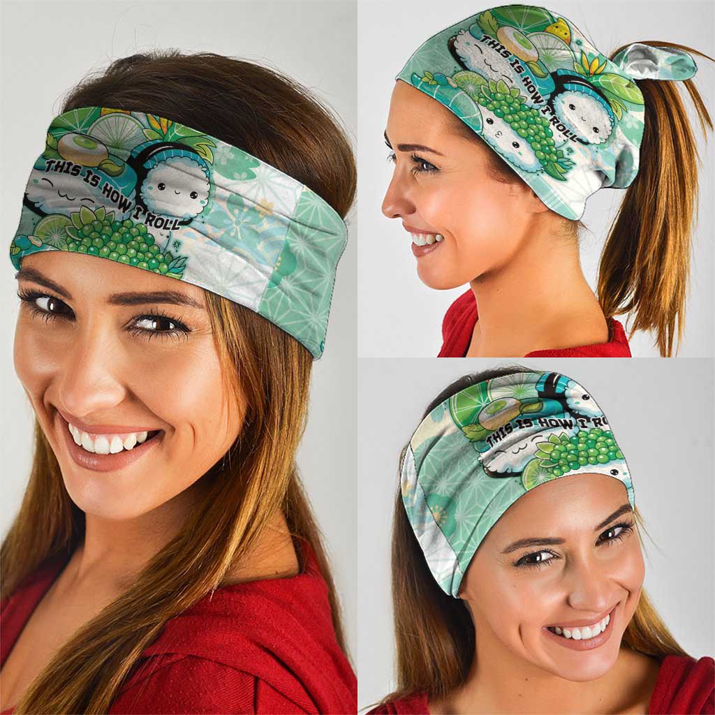 Japanese Kawaii Sushi Neck Gaiter Green Wagara Palaka This Is How I Roll