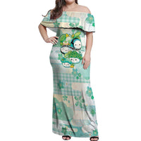 Personalized Japanese Kawaii Sushi Off Shoulder Maxi Dress Green Wagara Palaka This Is How I Roll