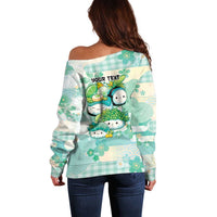 Personalized Japanese Kawaii Sushi Off Shoulder Sweater Green Wagara Palaka This Is How I Roll