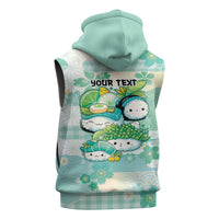 Personalized Japanese Kawaii Sushi Sleeveless Zip Hoodie Green Wagara Palaka This Is How I Roll