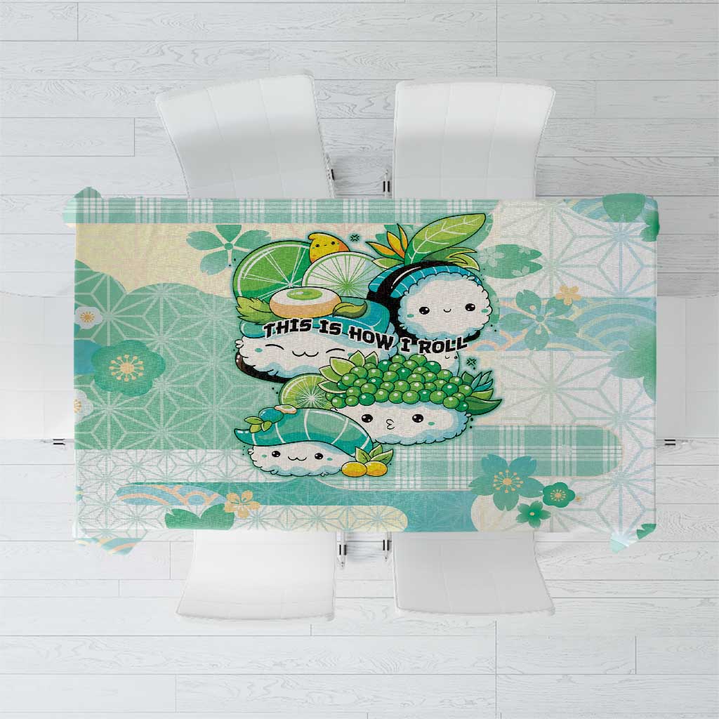 Japanese Kawaii Sushi Tablecloth Green Wagara Palaka This Is How I Roll