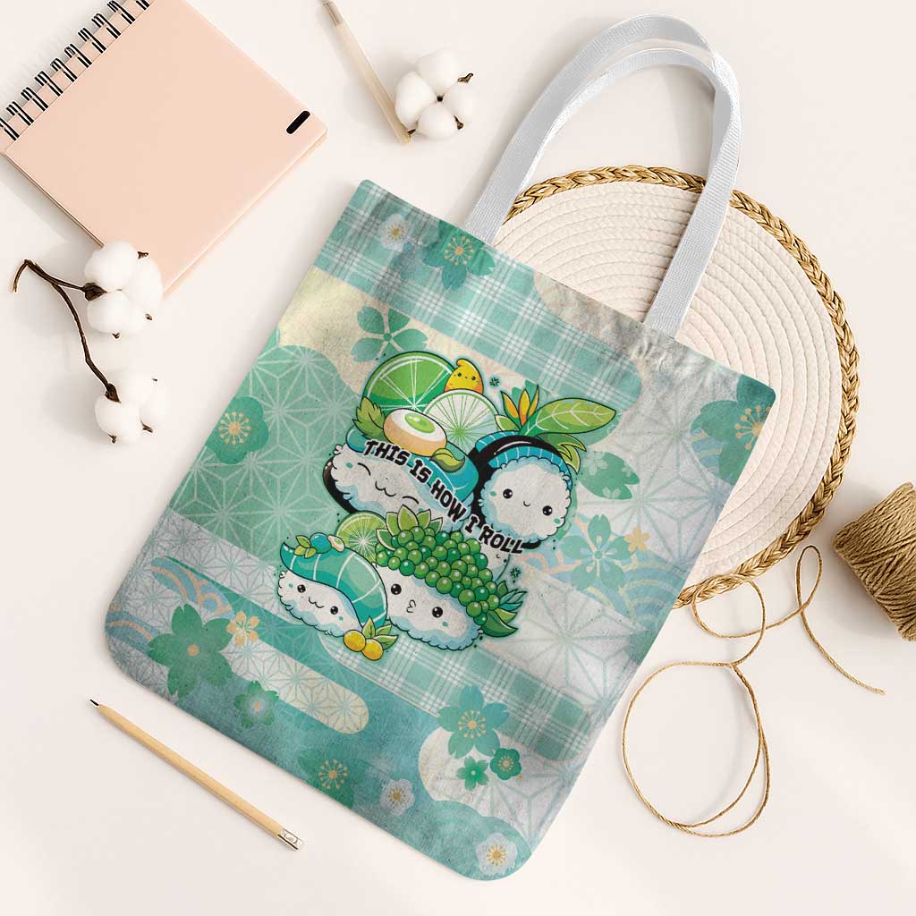 Japanese Kawaii Sushi Tote Bag Green Wagara Palaka This Is How I Roll