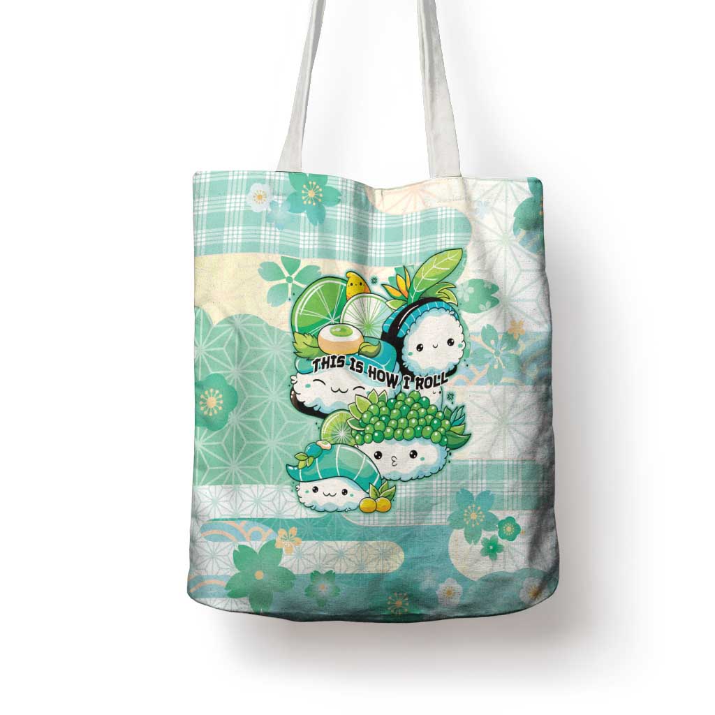 Japanese Kawaii Sushi Tote Bag Green Wagara Palaka This Is How I Roll