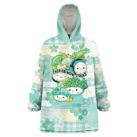 Personalized Japanese Kawaii Sushi Wearable Blanket Hoodie Green Wagara Palaka This Is How I Roll