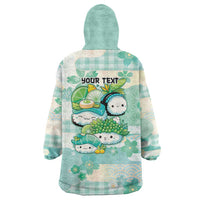 Personalized Japanese Kawaii Sushi Wearable Blanket Hoodie Green Wagara Palaka This Is How I Roll