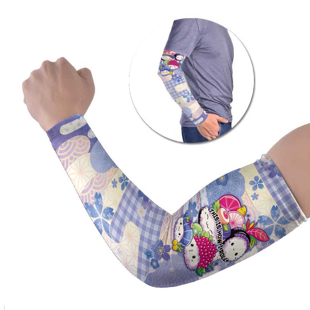 Personalized Japanese Kawaii Sushi Arm Sleeves Blue Wagara Palaka This Is How I Roll
