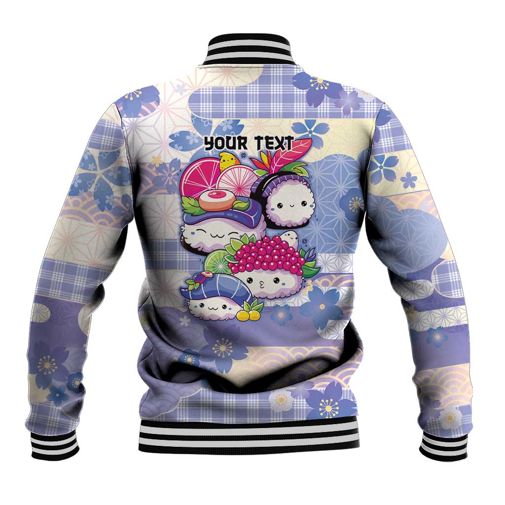 Personalized Japanese Kawaii Sushi Baseball Jacket Blue Wagara Palaka This Is How I Roll