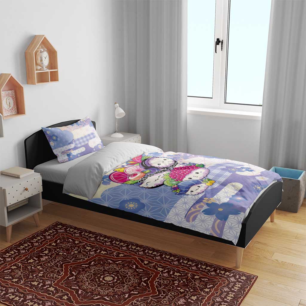 Japanese Kawaii Sushi Bedding Set Blue Wagara Palaka This Is How I Roll