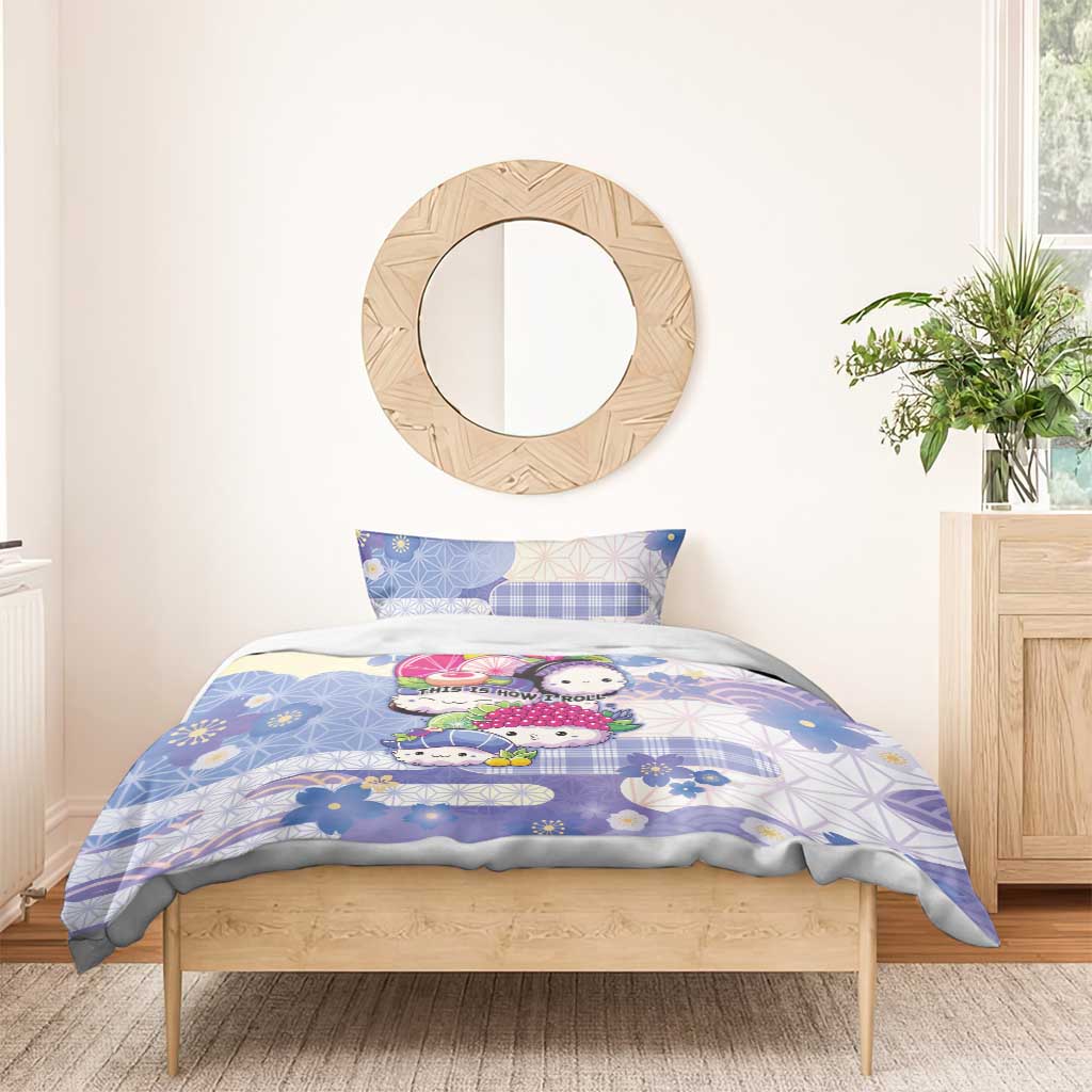 Japanese Kawaii Sushi Bedding Set Blue Wagara Palaka This Is How I Roll