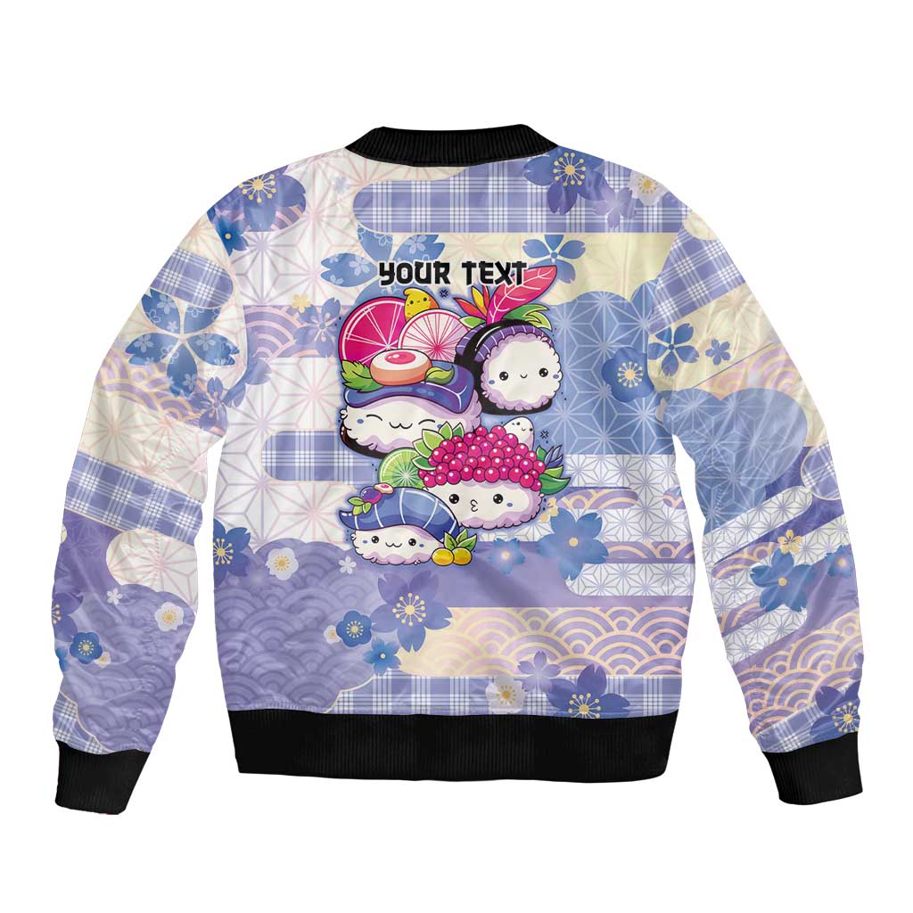 Personalized Japanese Kawaii Sushi Bomber Jacket Blue Wagara Palaka This Is How I Roll