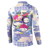 Personalized Japanese Kawaii Sushi Button Sweatshirt Blue Wagara Palaka This Is How I Roll