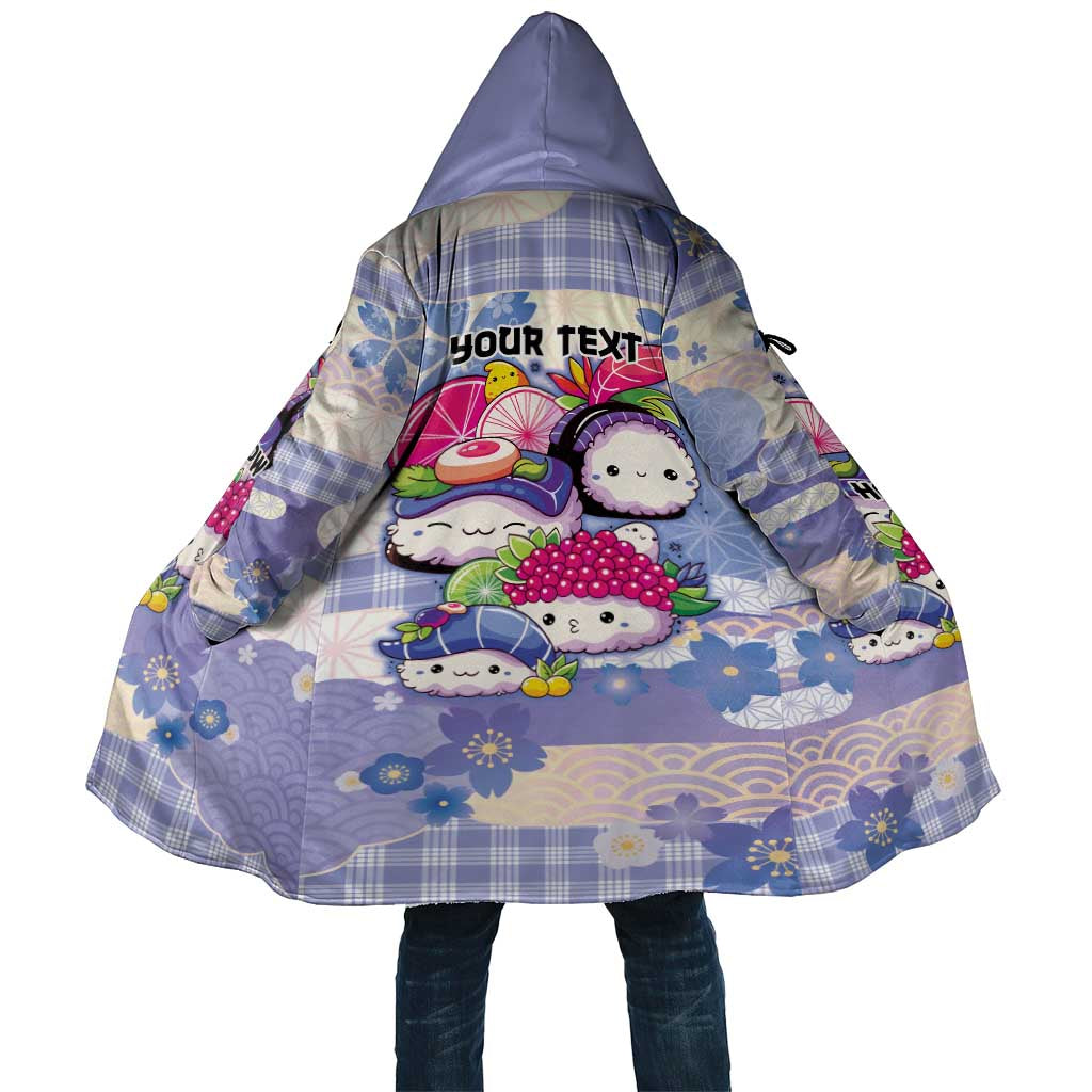 Personalized Japanese Kawaii Sushi Cloak Blue Wagara Palaka This Is How I Roll - Polynesian Pride