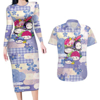 Personalized Japanese Kawaii Sushi Couples Matching Long Sleeve Bodycon Dress and Hawaiian Shirt Blue Wagara Palaka This Is How I Roll