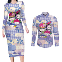 Personalized Japanese Kawaii Sushi Couples Matching Long Sleeve Bodycon Dress and Long Sleeve Button Shirt Blue Wagara Palaka This Is How I Roll