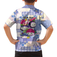 Personalized Japanese Kawaii Sushi Family Matching Off The Shoulder Long Sleeve Dress and Hawaiian Shirt Blue Wagara Palaka This Is How I Roll