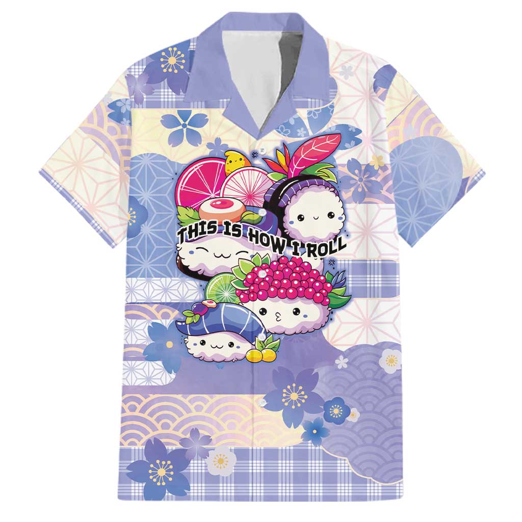 Personalized Japanese Kawaii Sushi Family Matching Off Shoulder Maxi Dress and Hawaiian Shirt Blue Wagara Palaka This Is How I Roll