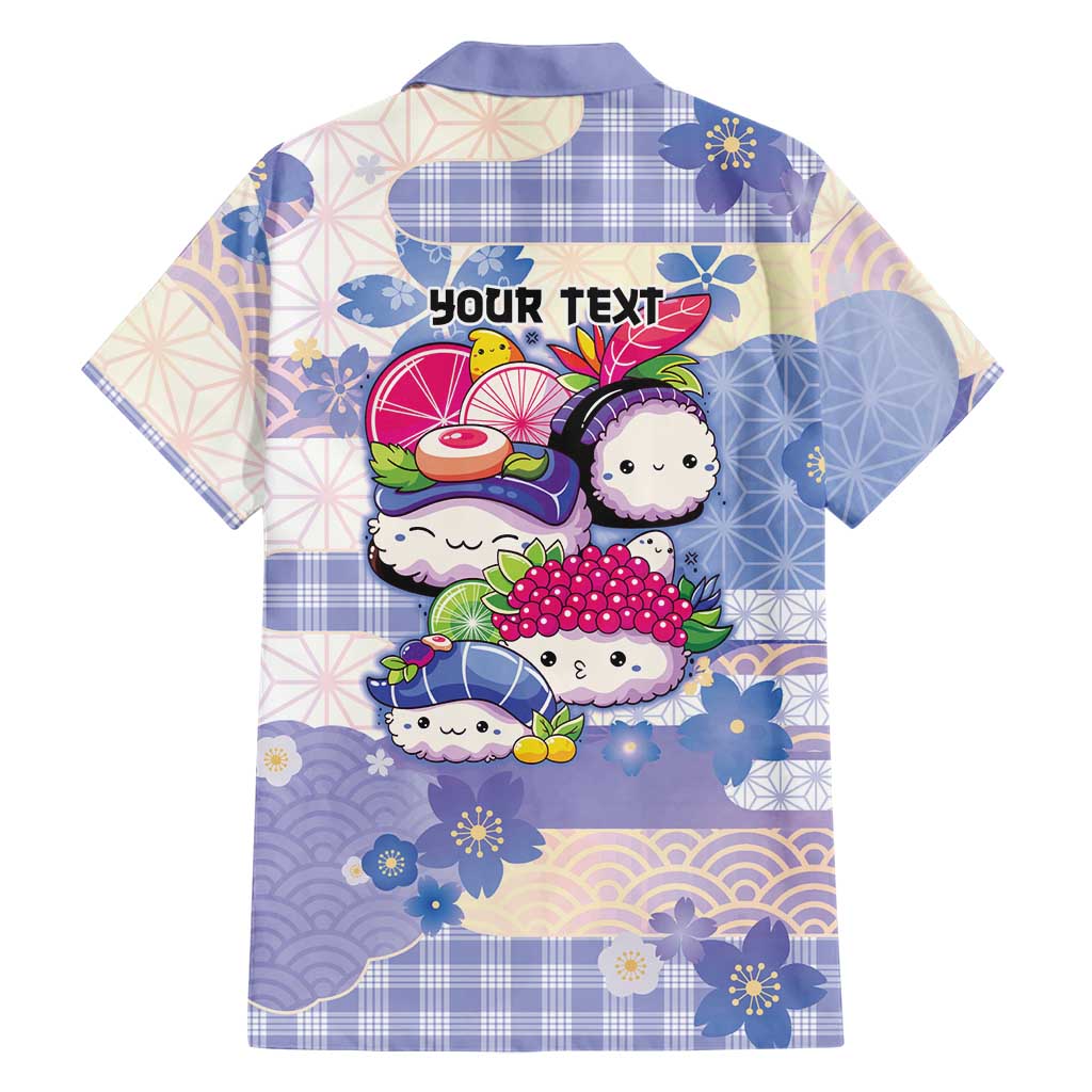 Personalized Japanese Kawaii Sushi Family Matching Off Shoulder Maxi Dress and Hawaiian Shirt Blue Wagara Palaka This Is How I Roll