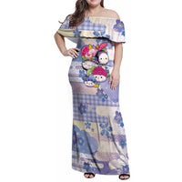 Personalized Japanese Kawaii Sushi Family Matching Off Shoulder Maxi Dress and Hawaiian Shirt Blue Wagara Palaka This Is How I Roll