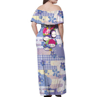 Personalized Japanese Kawaii Sushi Family Matching Off Shoulder Maxi Dress and Hawaiian Shirt Blue Wagara Palaka This Is How I Roll