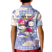 Personalized Japanese Kawaii Sushi Kid Polo Shirt Blue Wagara Palaka This Is How I Roll