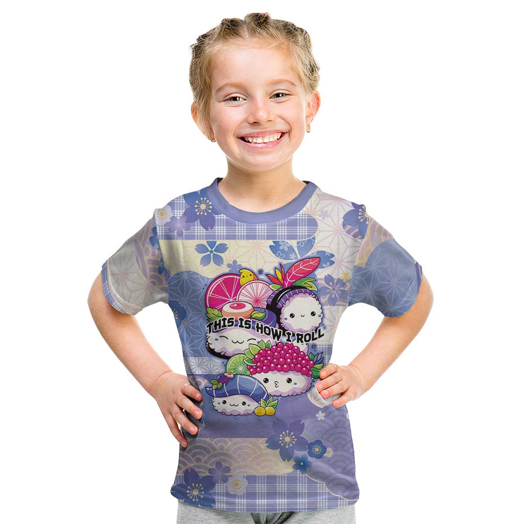 Personalized Japanese Kawaii Sushi Kid T Shirt Blue Wagara Palaka This Is How I Roll