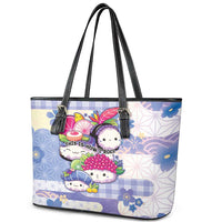 Japanese Kawaii Sushi Leather Tote Bag Blue Wagara Palaka This Is How I Roll