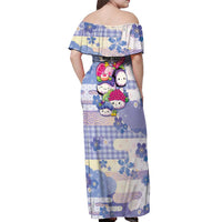Personalized Japanese Kawaii Sushi Off Shoulder Maxi Dress Blue Wagara Palaka This Is How I Roll