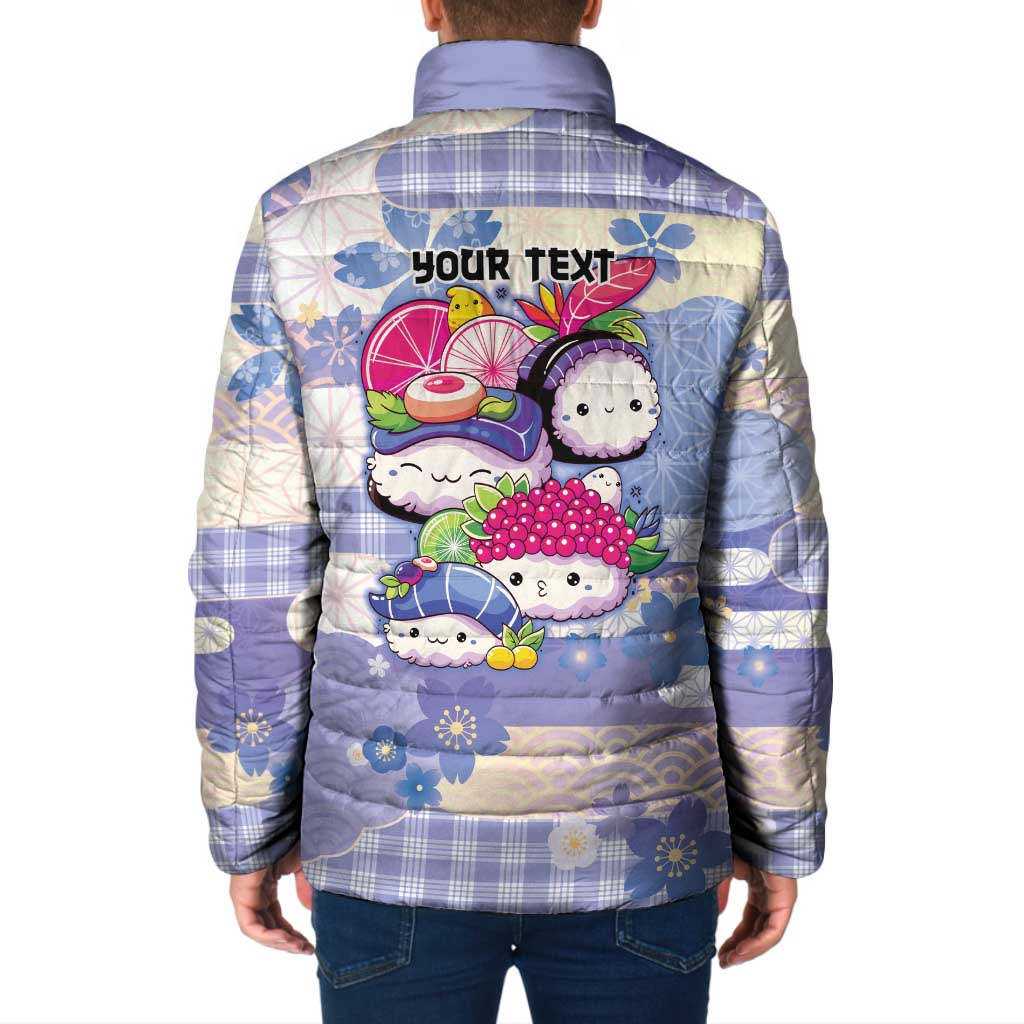 Personalized Japanese Kawaii Sushi Padded Jacket Blue Wagara Palaka This Is How I Roll