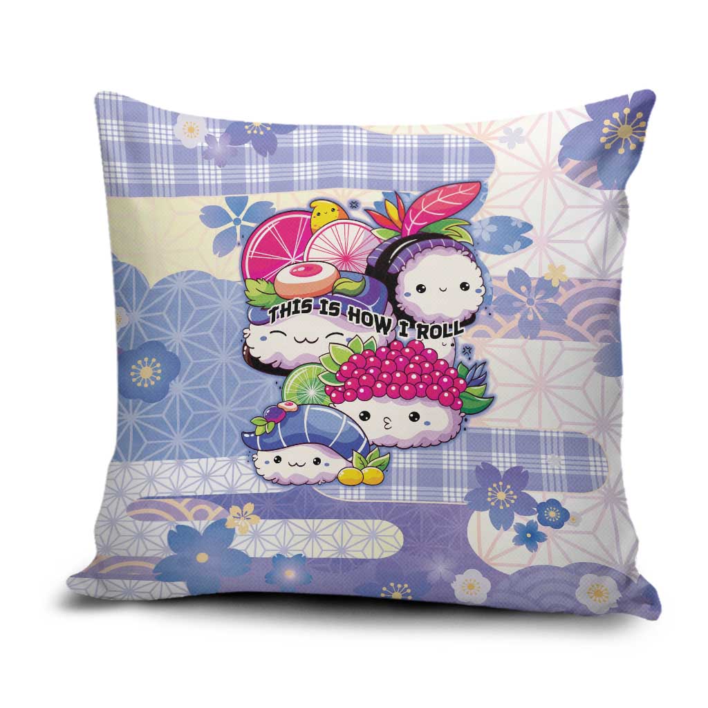 Japanese Kawaii Sushi Pillow Cover Blue Wagara Palaka This Is How I Roll