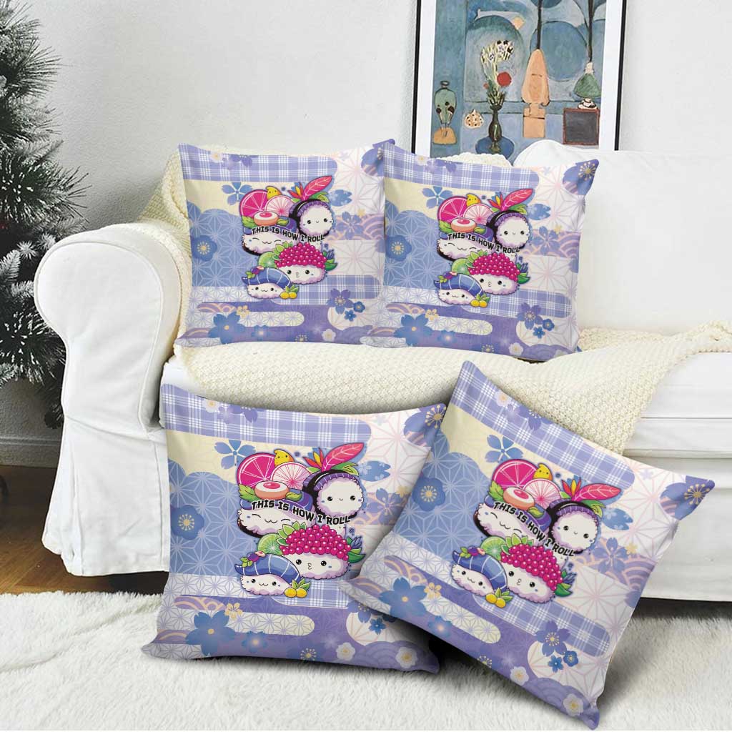 Japanese Kawaii Sushi Pillow Cover Blue Wagara Palaka This Is How I Roll