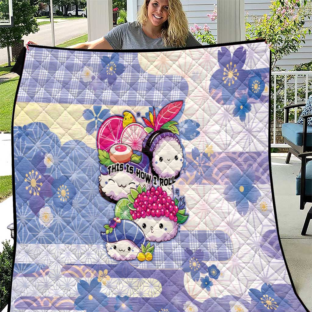 Japanese Kawaii Sushi Quilt Blue Wagara Palaka This Is How I Roll LT9 Blue - Polynesian Pride