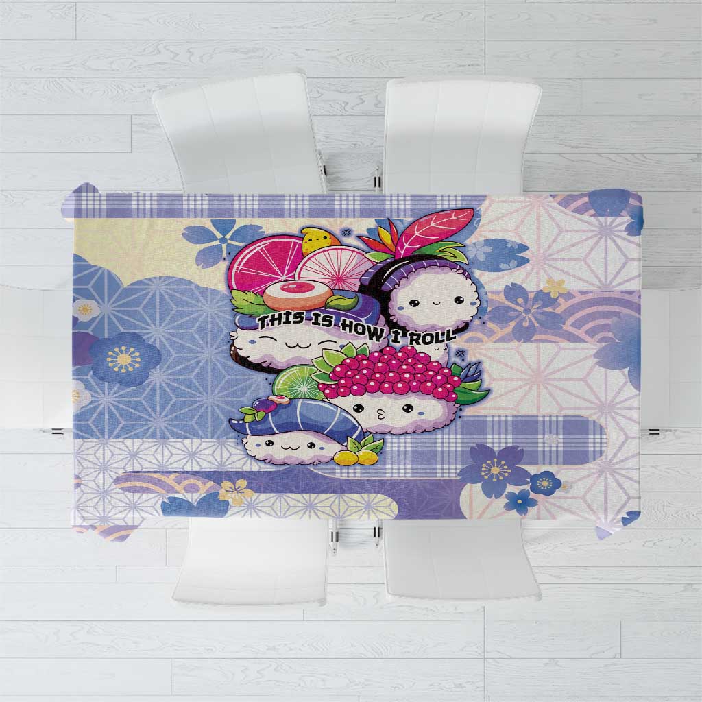 Japanese Kawaii Sushi Tablecloth Blue Wagara Palaka This Is How I Roll