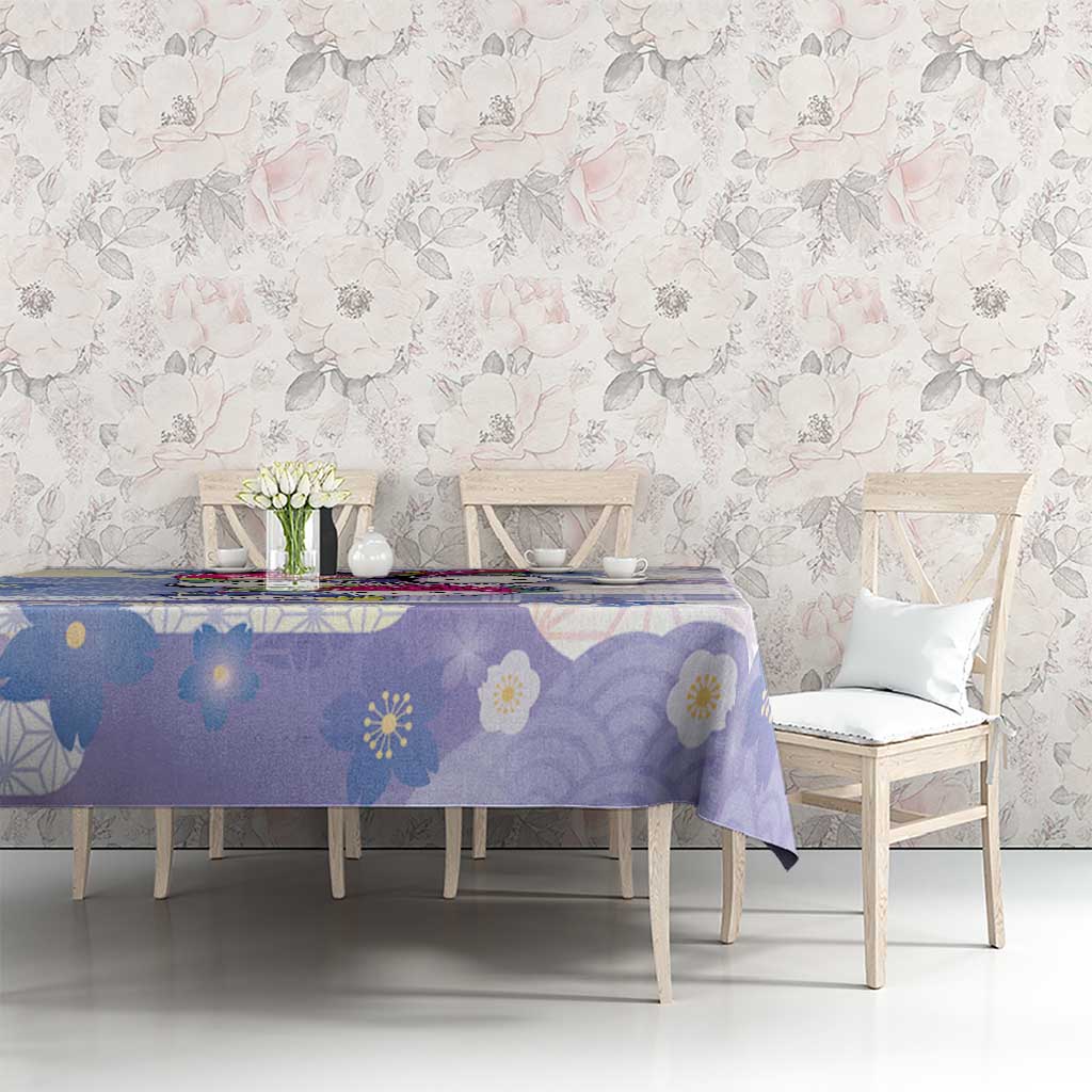 Japanese Kawaii Sushi Tablecloth Blue Wagara Palaka This Is How I Roll LT9 - Polynesian Pride