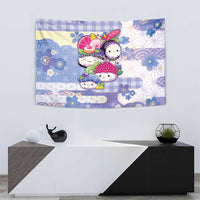 Japanese Kawaii Sushi Tapestry Blue Wagara Palaka This Is How I Roll