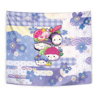 Japanese Kawaii Sushi Tapestry Blue Wagara Palaka This Is How I Roll