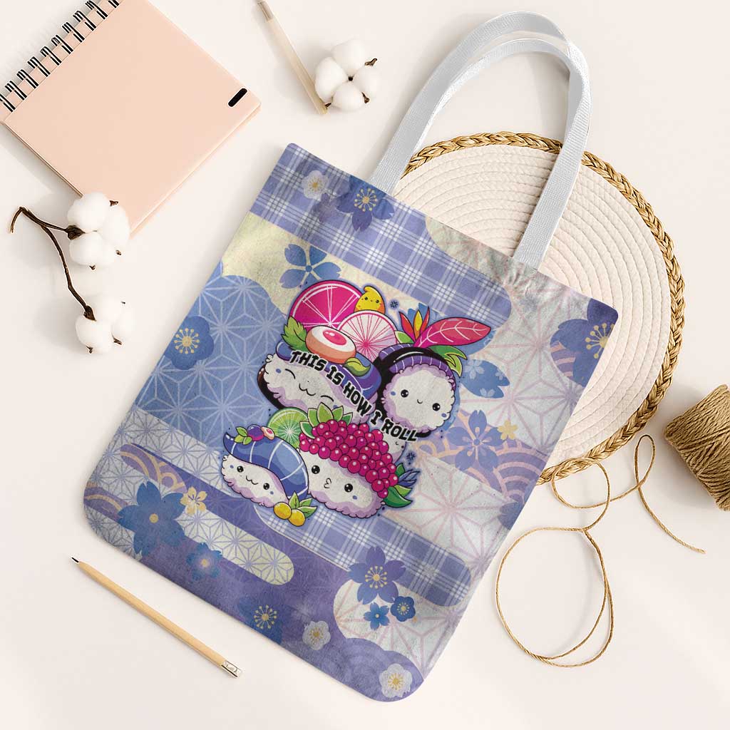 Japanese Kawaii Sushi Tote Bag Blue Wagara Palaka This Is How I Roll