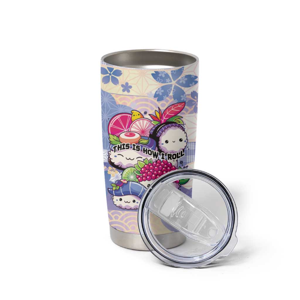 Personalized Japanese Kawaii Sushi Tumbler Cup Blue Wagara Palaka This Is How I Roll