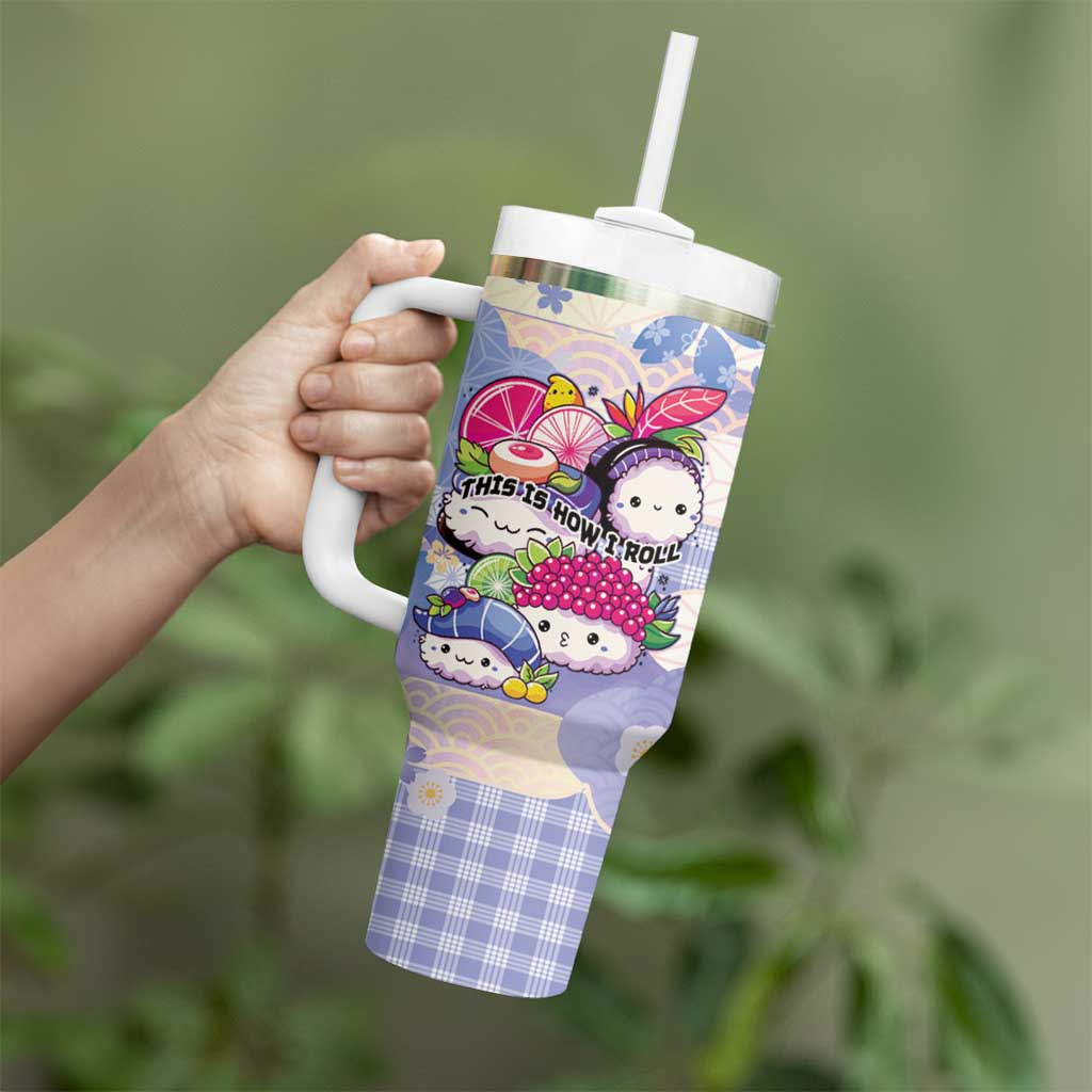 Personalized Japanese Kawaii Sushi Tumbler With Handle Blue Wagara Palaka This Is How I Roll