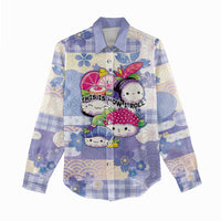 Personalized Japanese Kawaii Sushi Women Casual Shirt Blue Wagara Palaka This Is How I Roll
