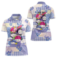 Personalized Japanese Kawaii Sushi Women Polo Shirt Blue Wagara Palaka This Is How I Roll