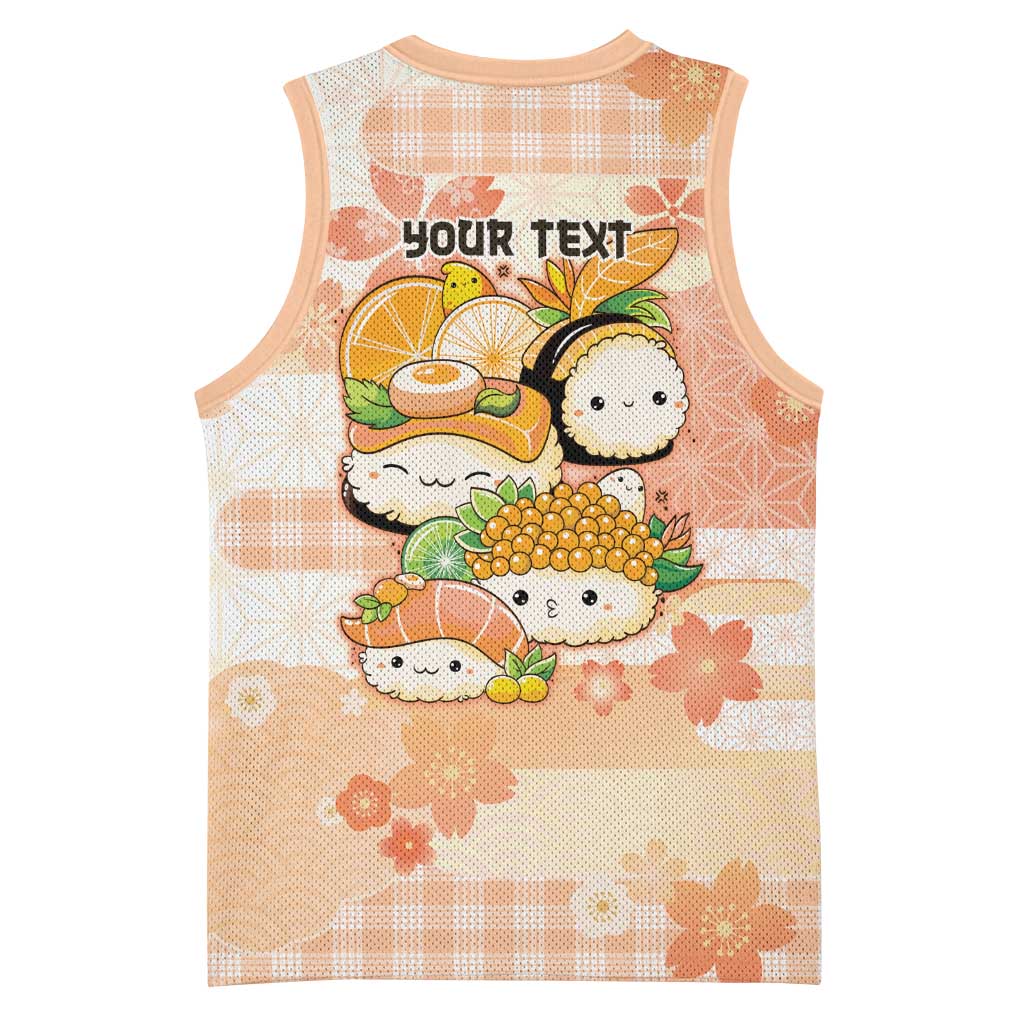Personalized Japanese Kawaii Sushi Basketball Jersey Peach Wagara Palaka This Is How I Roll