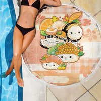 Japanese Kawaii Sushi Beach Blanket Peach Wagara Palaka This Is How I Roll